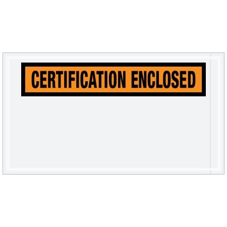 Bsc Preferred 5-1/2 x 10'' Orange ''Certification Enclosed'' Envelopes, 1000PK BUY00025814
